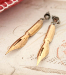 Fountain Pen Earrings Writer Gift