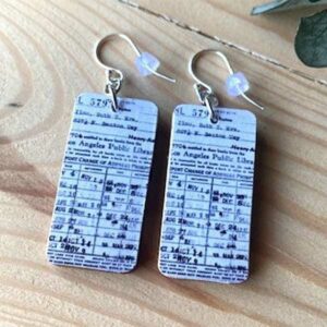 Library Card Earrings for Mother's Day