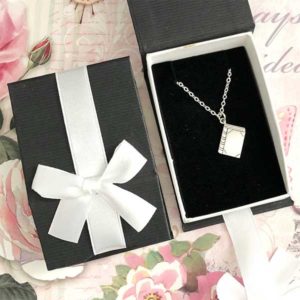 Sterling Silver Book Necklace Mother's Day Gift