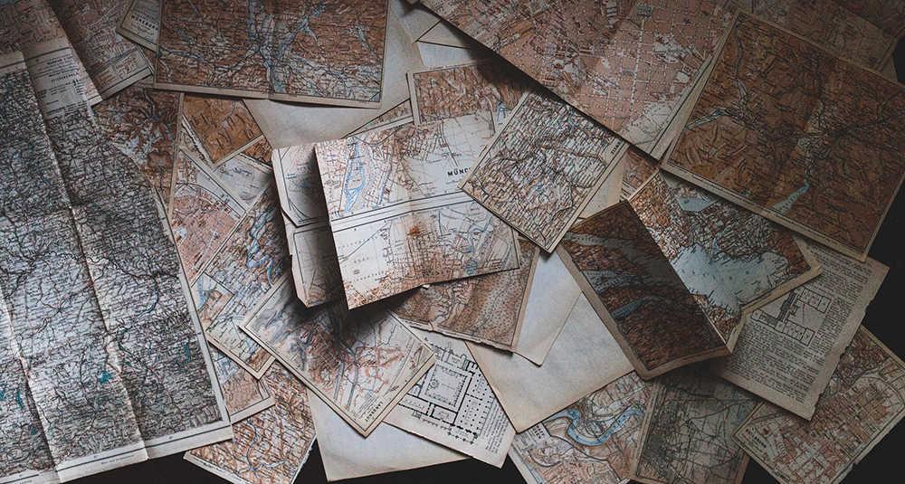 Maps Recycled Wrapping Paper