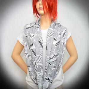 Newspaper Print Infinity Scarf - Gifts for Journalists
