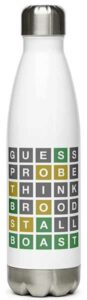 Wordle Stainless Steel Water Bottle