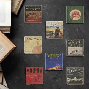 Vintage Book Cover Coasters